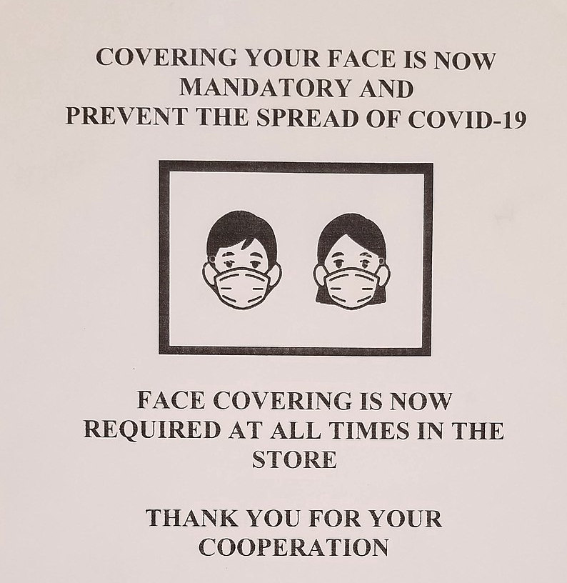 Mask Notice at Gas Station